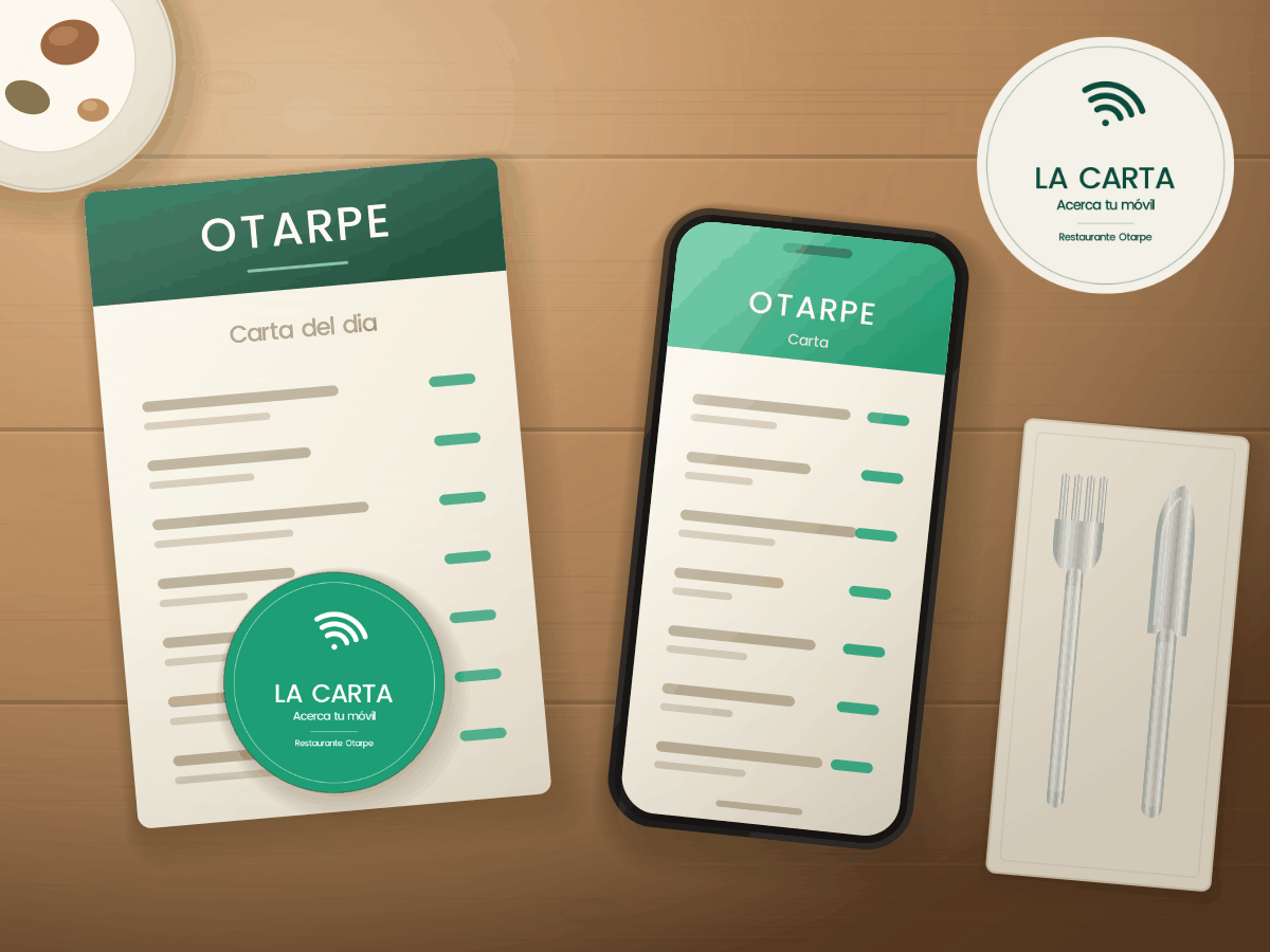 Expositores y vinilos NFC de Instagram y WhatsApp